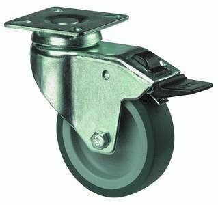 swivel castor with brake