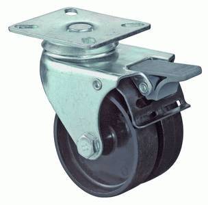 swivel castor with brake