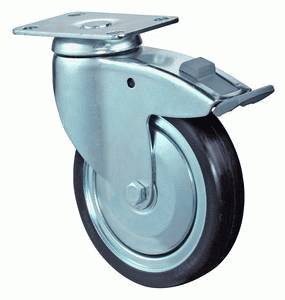 swivel castor with brake