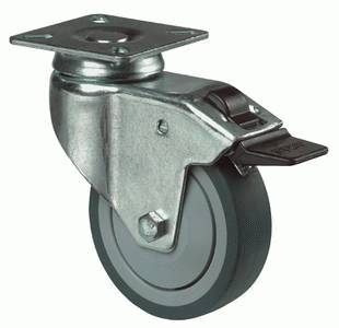 swivel castor with brake