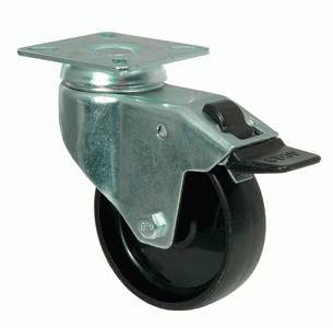swivel castor with brake