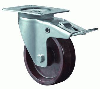 swivel castor with brake