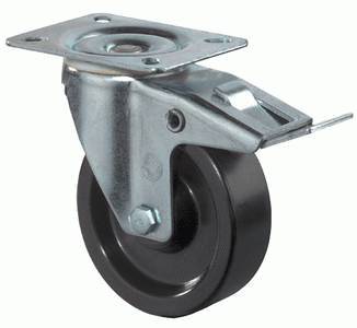 swivel castor with brake