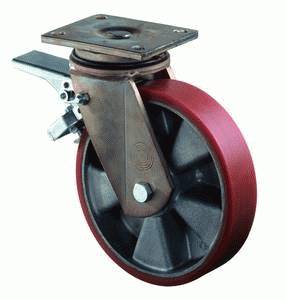 swivel castor with brake