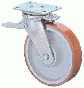 swivel castor with brake