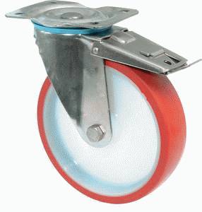swivel castor with brake
