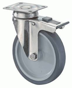 swivel castor with brake