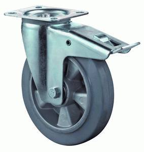 swivel castor with brake
