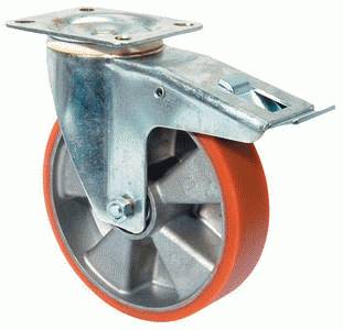 swivel castor with brake