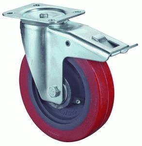 swivel castor with brake