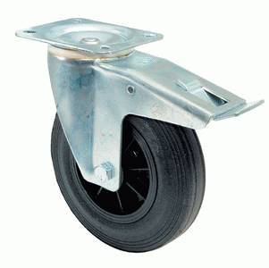 swivel castor with brake