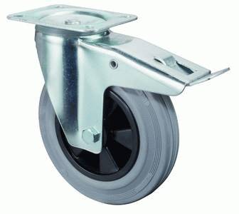 swivel castor with brake
