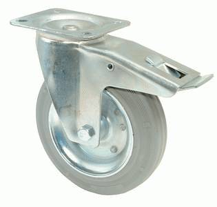 swivel castor with brake
