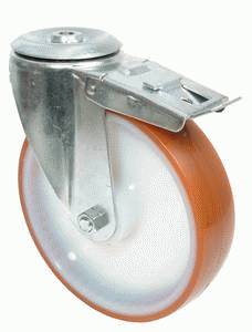 swivel castor with brake
