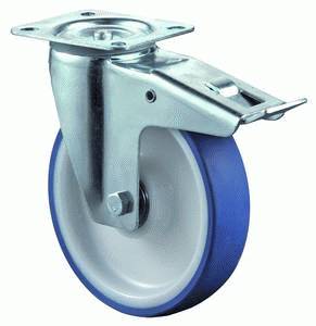 swivel castor with brake