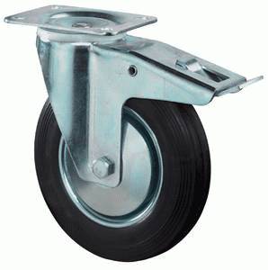 swivel castor with brake