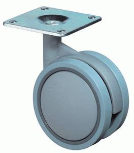 Plastic dual castor