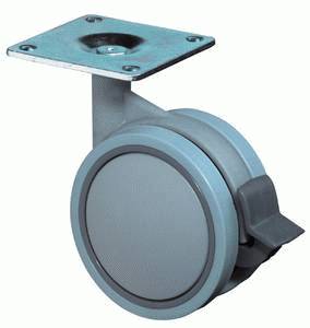 Plastic dual castor with brake