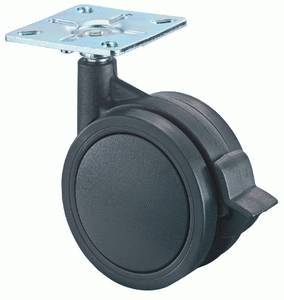 Plastic dual castor with brake