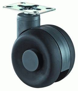 Plastic dual castor