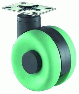 Plastic dual castor