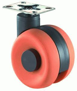 Plastic dual castor