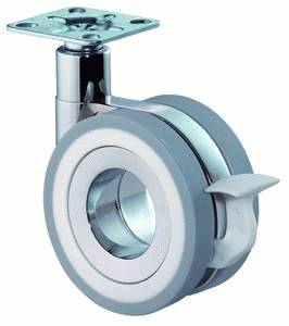 Design-double castor with brake