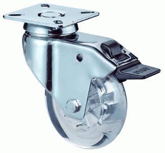 Swivel castor with brake