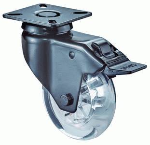 Swivel castor with brake